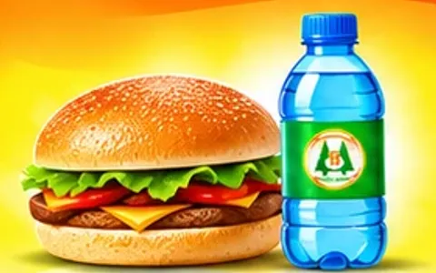 Refrigerio: hamburguesa y botella de agua